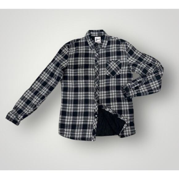 Jachs Button Up Shirt Shacket Plaid Quilted Lined Men’s Medium - Picture 2 of 11